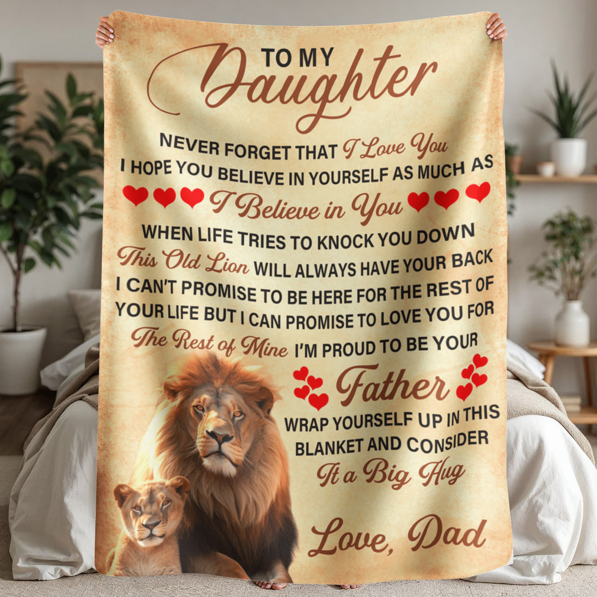To My Daughter This Old Lion – Sherpa Fleece Blanket