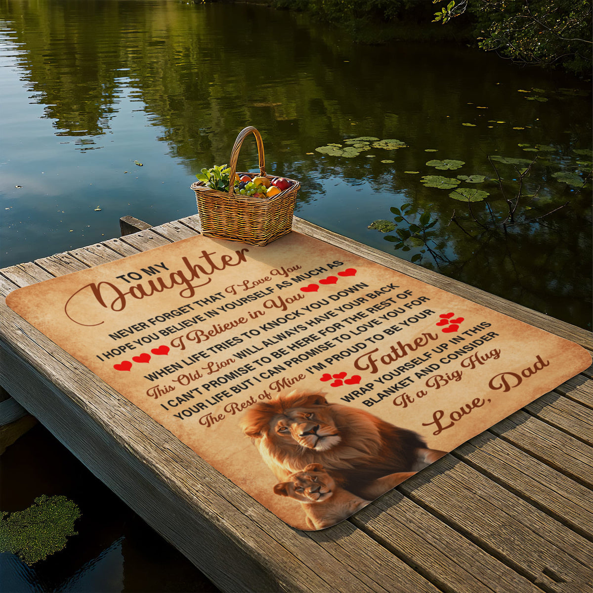 To My Daughter This Old Lion – Sherpa Fleece Blanket
